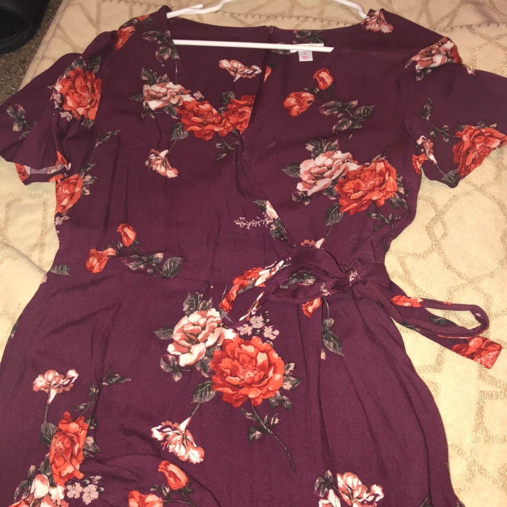 burgundy wrap dress